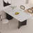 Simple White Rock Slab Dining Table Sets-103831770