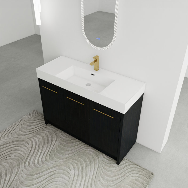 Meuble-lavabo simple 47,3 po avec plateau en résine Yalin