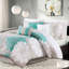Édredon de literie - coton avec surdimensionné floral, jupe de lit, 3 coussins imprimés 200Tc, ornemental-120264808