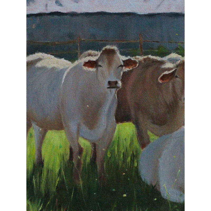 Vaches curieuses | Peinture à l'huile sur toile tendue | Par Swathi Keshav