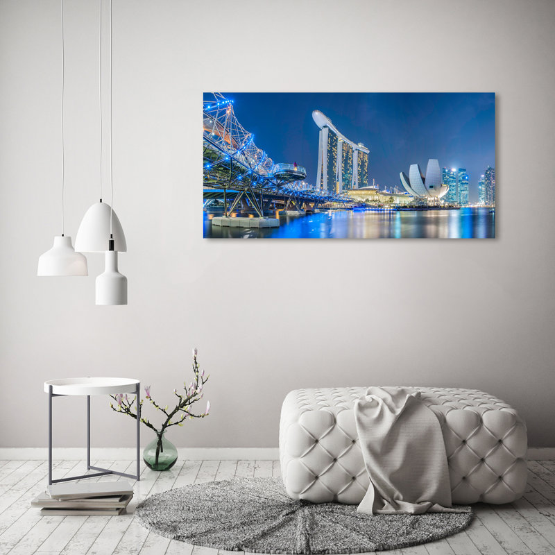 Singapore By Night - Wrapped Canvas Print