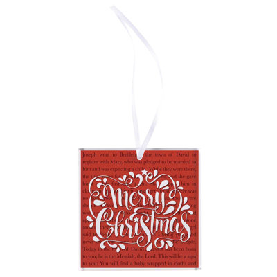 Ornament Whimsical Merry Christmas Glass