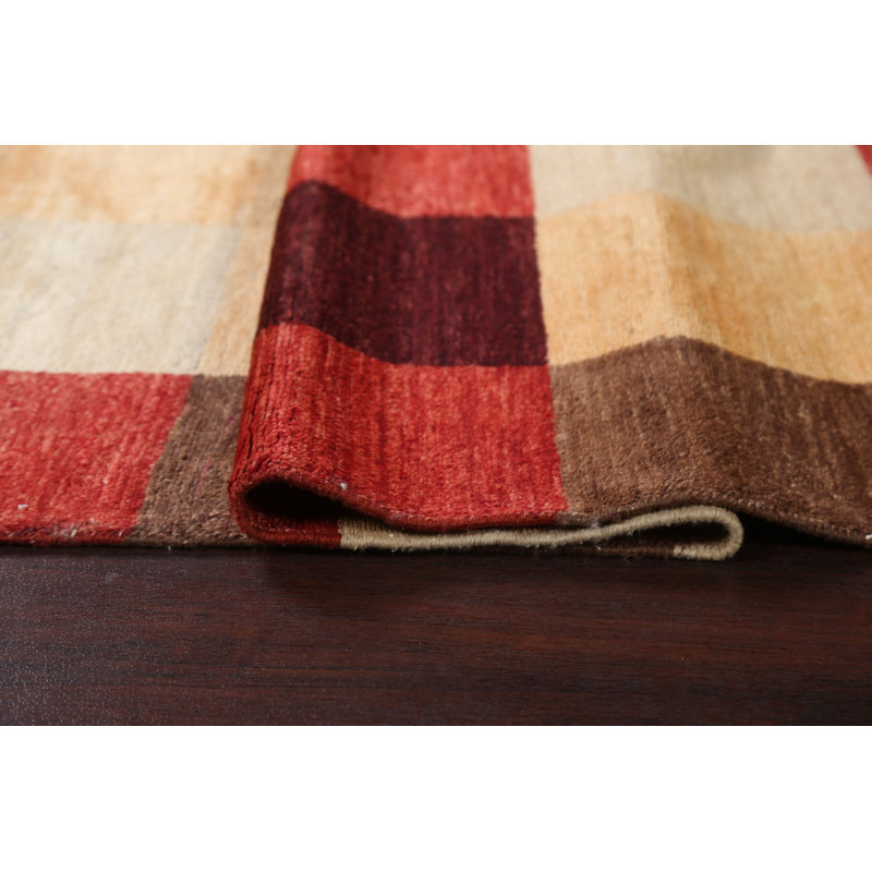 Checkered Gabbeh  Oriental Area Rug 5x9