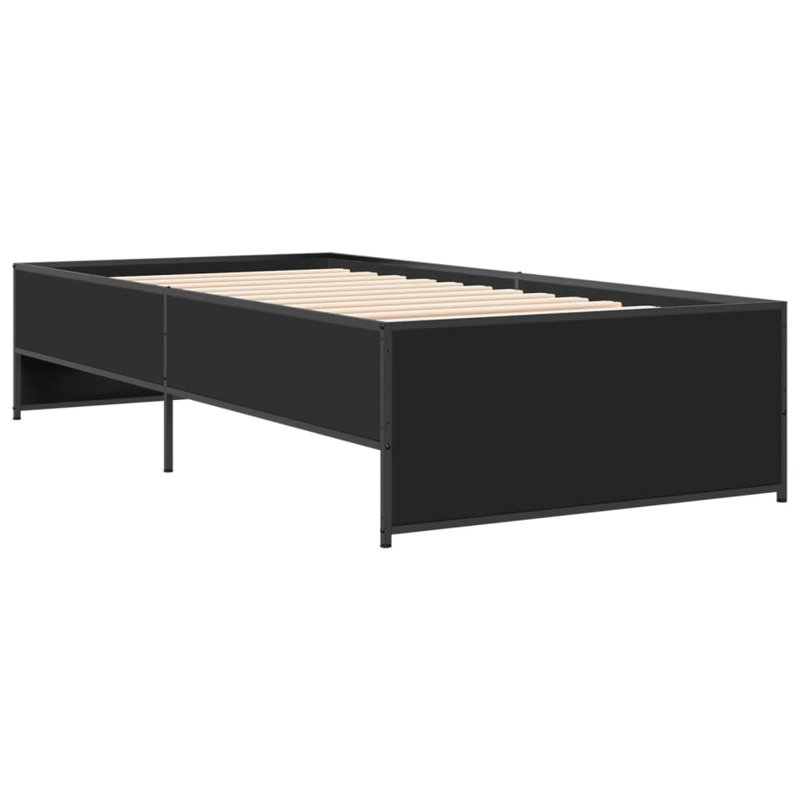 Vidaxl Bed Frame And Metal, Black, Single (3')