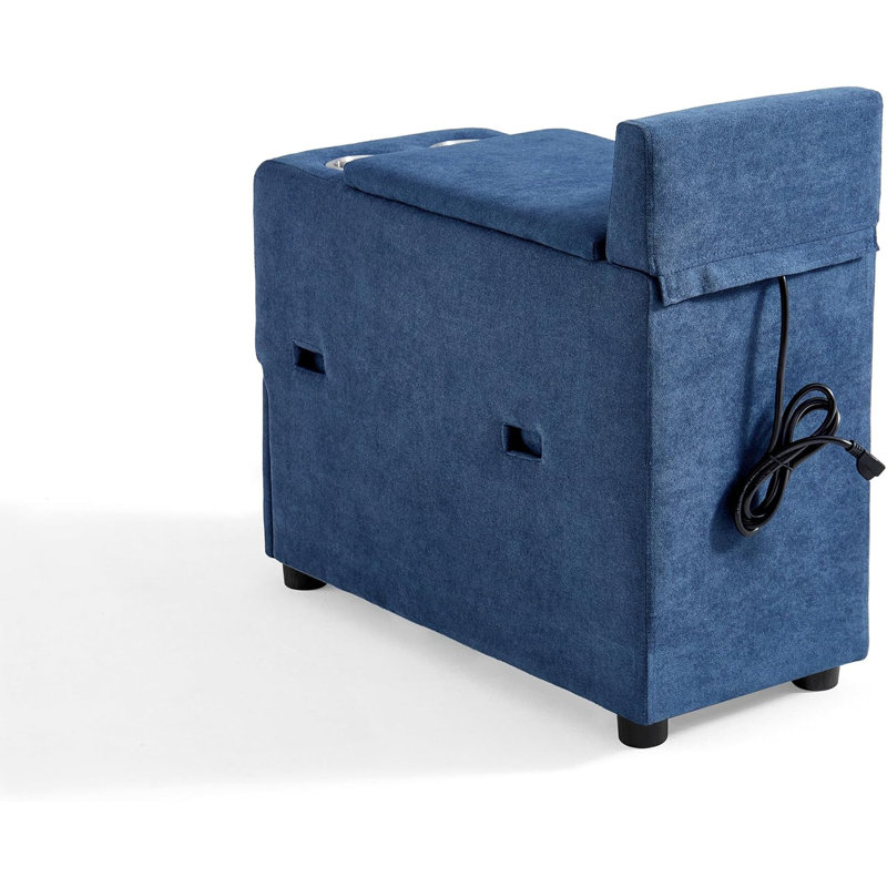 Versatile Console For Rubik I Modular Sectional Sofa - Multifunctional Side Table With Charging Ports, Cup Holders, Storage, And Drawer