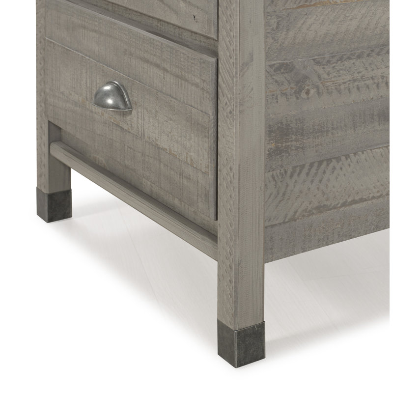 Lanora 22.5'' W Solid Wood Nightstand, Driftwood Gray