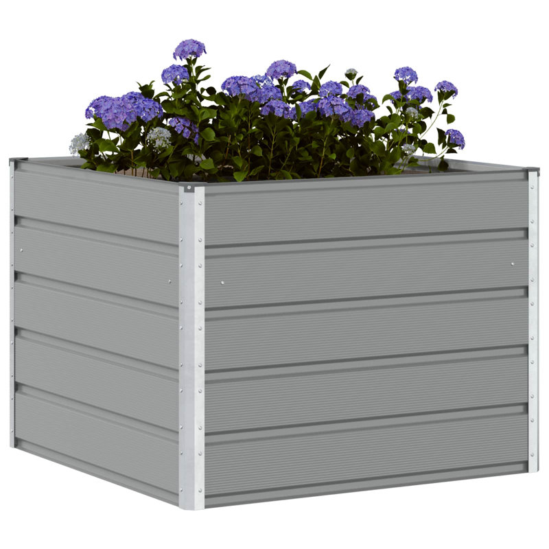  Planter Steel, Light Grey, 75cm H x 100cm W x 100cm D