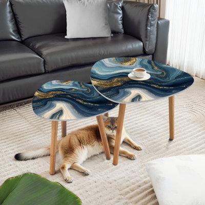 Ensemble de 2 tables basses gigognes Triangle