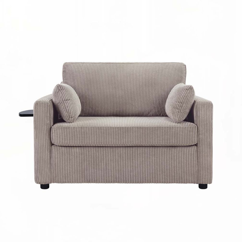 Canapé-lit Corduroy, Gris clair