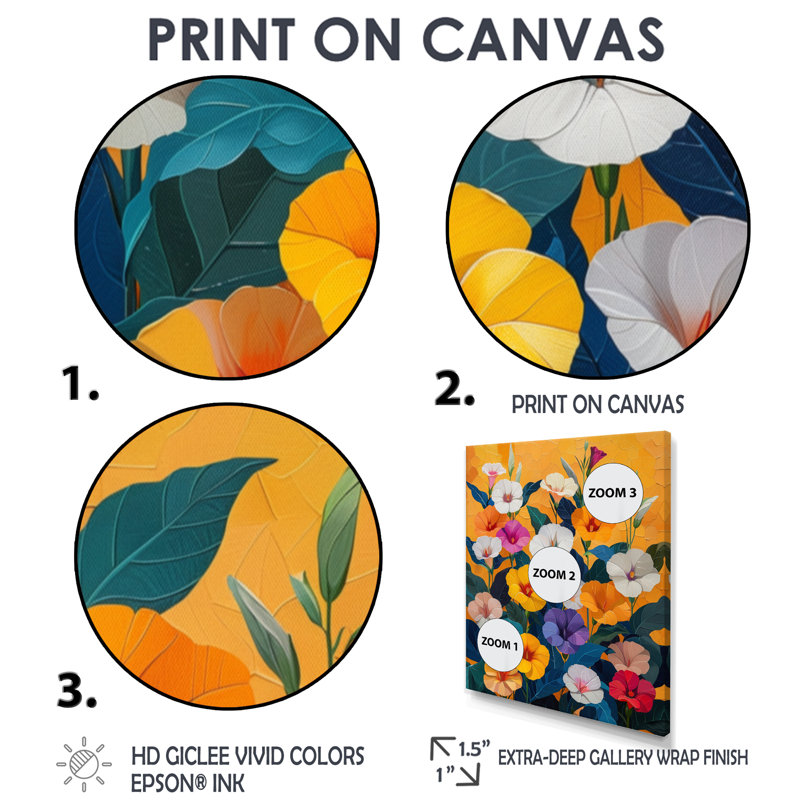 «Orange Glory Garden», impression d'art mural, H 12 po x l 20 po, Toile tendue