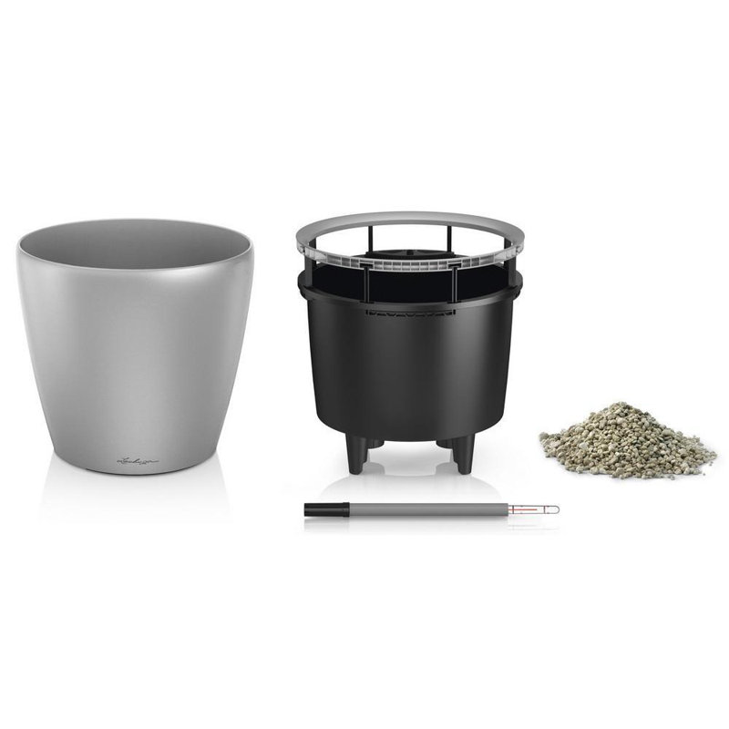 Classico Pot Planter, Sliver, 20cm H x 21cm W x 21cm D