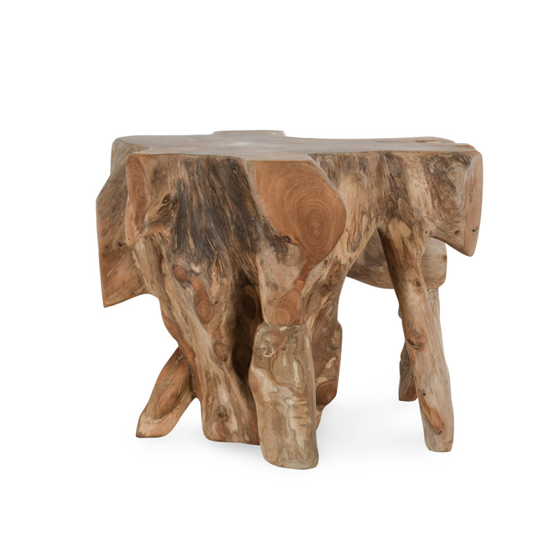 Cypress Natural Teak Wood End Table