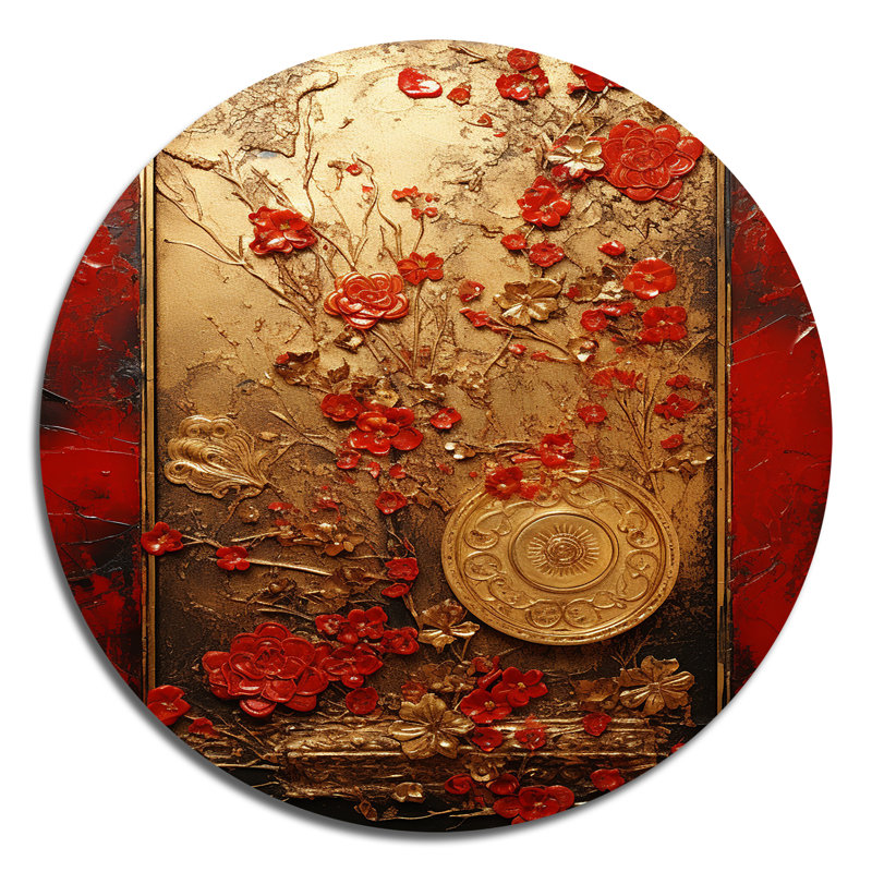 Muhanad - Art abstrait rond en métal, H 29 po x l 29 po