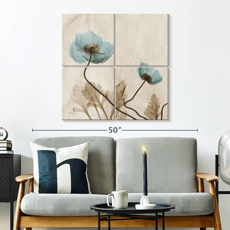 Blue Poppy X-ray, 32" H x 32" W