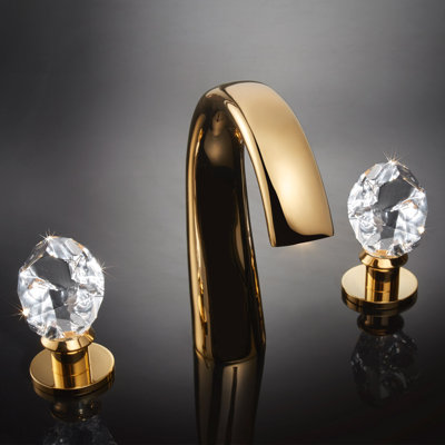 Swarovski Crystal Widespread Bathroom Faucet