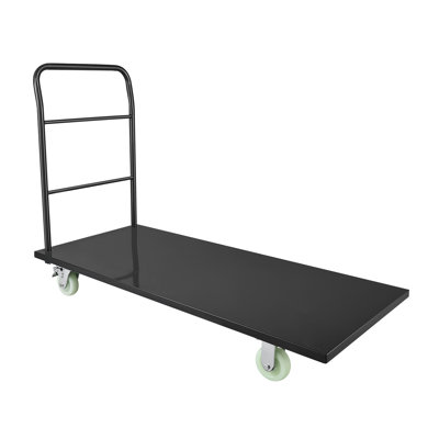 Heavy Duty Platform Truck, 2000 lbs Capacity, Industrial Steel Flatbed Cart with Swivel Wheels and Handle, Platform Hand Push Truck Dolly, Easy Storage, for Luggage Moving, 60 x 27.6 x 42.9 in
