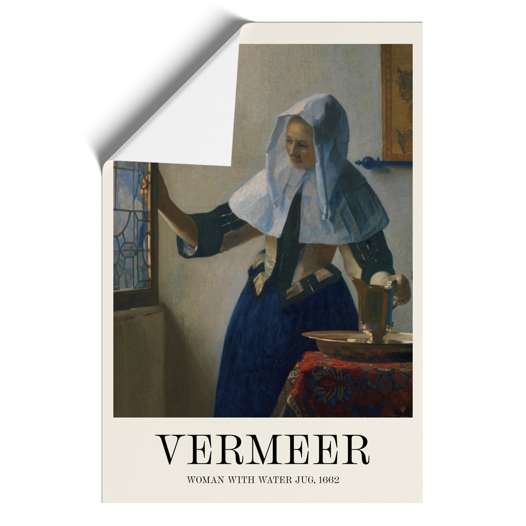 Young Woman with a Water Pitcher Print by Johannes Vermeer - Frameless Print