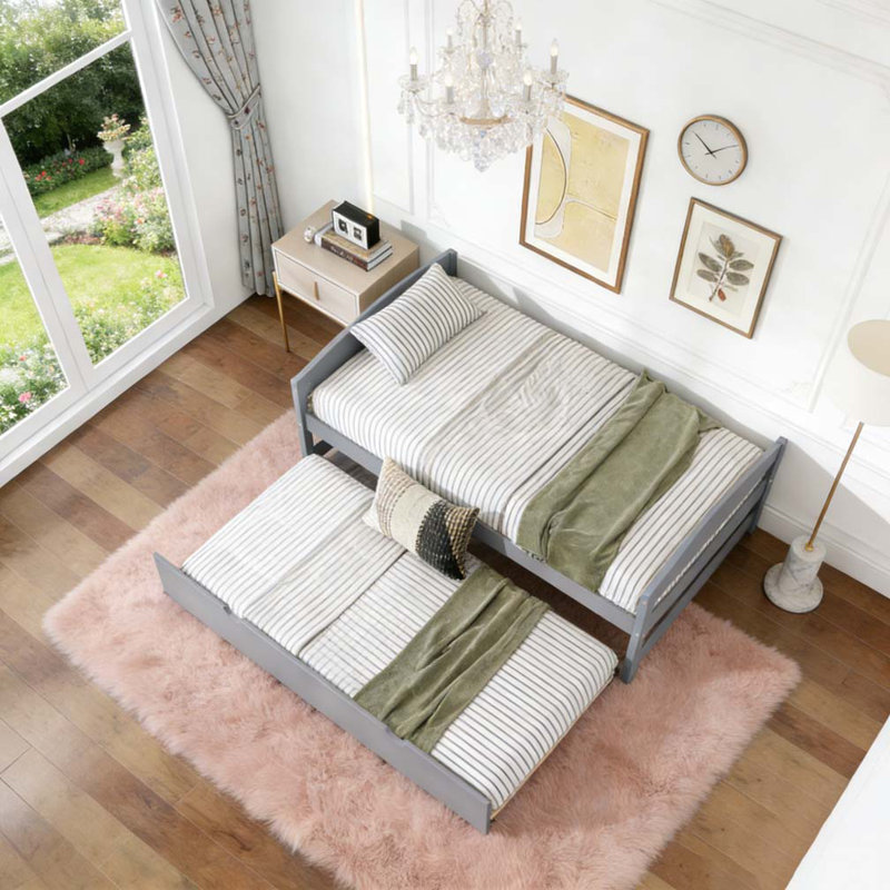Lit plateforme simple avec lit gigogne simple