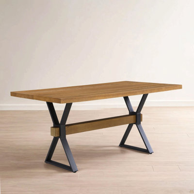 X-Shaped Legs Dining Table (Brown)