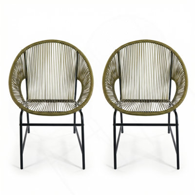 Ensemble de 2 chaises d'extérieur en rotin NUSA