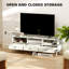 Meuble télé pour téléviseur 75 po, 3 tablettes, 3 tiroirs, blanc