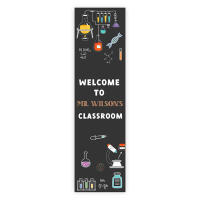 Custom Classroom Door Decor 13"X48" Welcome Sign, Vertical Science Teacher Name Sign, Chemistry Class
