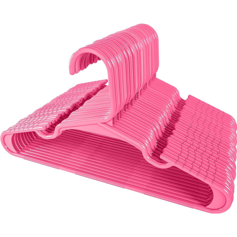 Fleischer Plastic Non-Slip Standard Hanger, Pink