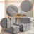 Upholstered Memory Foam Sofa With Ottoman-483778252