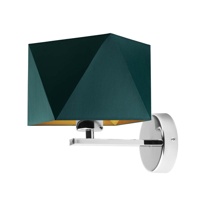 Odis Armed Sconce, Green, Chrome