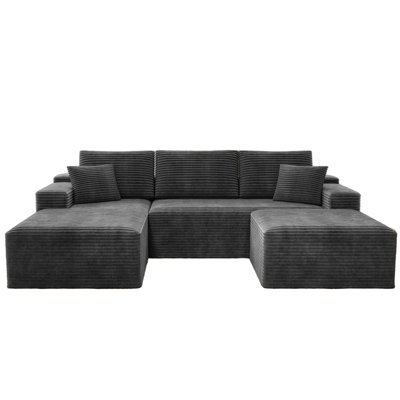 Koli U-shaped Cloud Sectional Sofa Couch, Modular Sofa, Corduroy Fabric