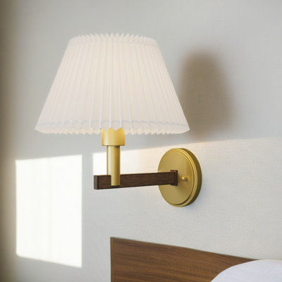 Light Steel & Linen Dimmable Arm Sconce