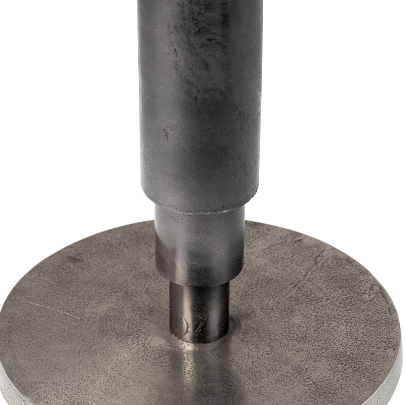 Table bistro en aluminium Higsby, nickel