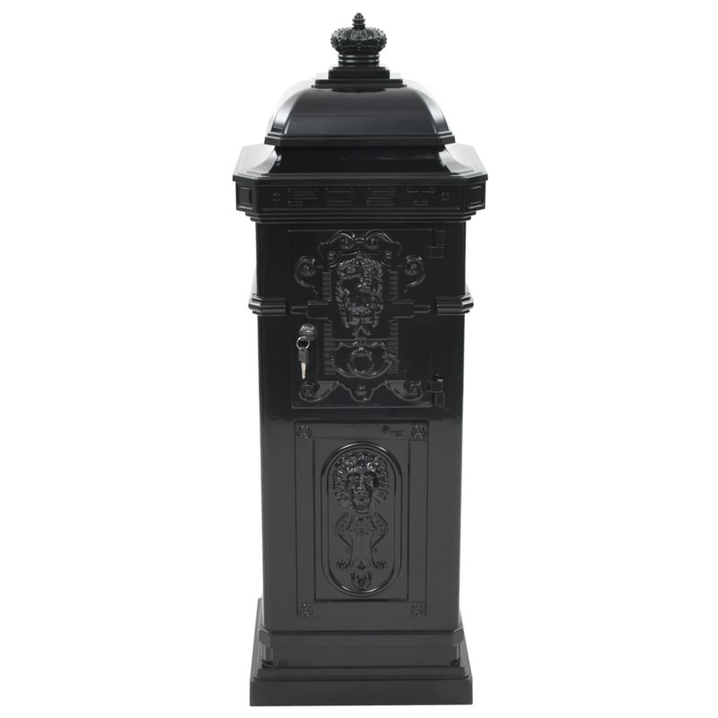 Clairview Locking Pillar Box, Black