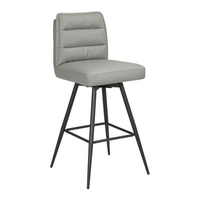 Upholstered Faux Leather Bar Stool