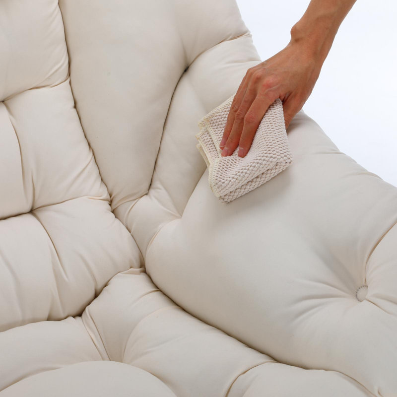 Fauteuil Lazy avec repose-pieds pliable, méridienne moderne et confortable, grand fauteuil avec repose-pieds et une poche latérale, fauteuil de lecture avec repose-pieds pour chambre à coucher, salon, dortoir (beige)
