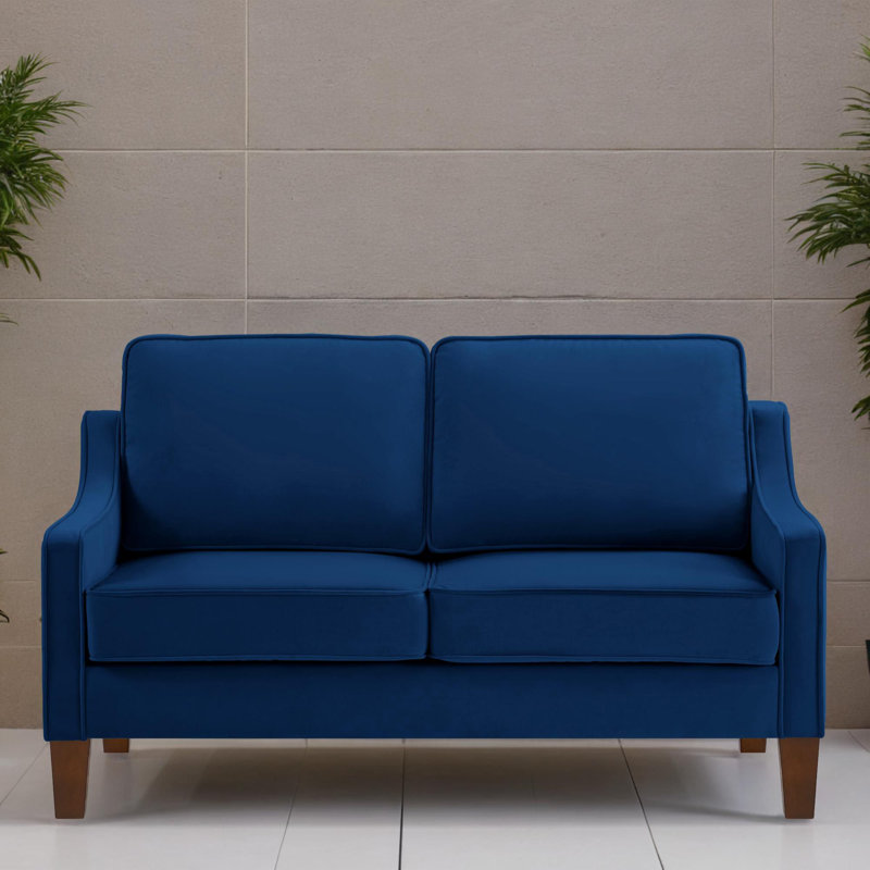 Canapé 52 po, Velours bleu marine