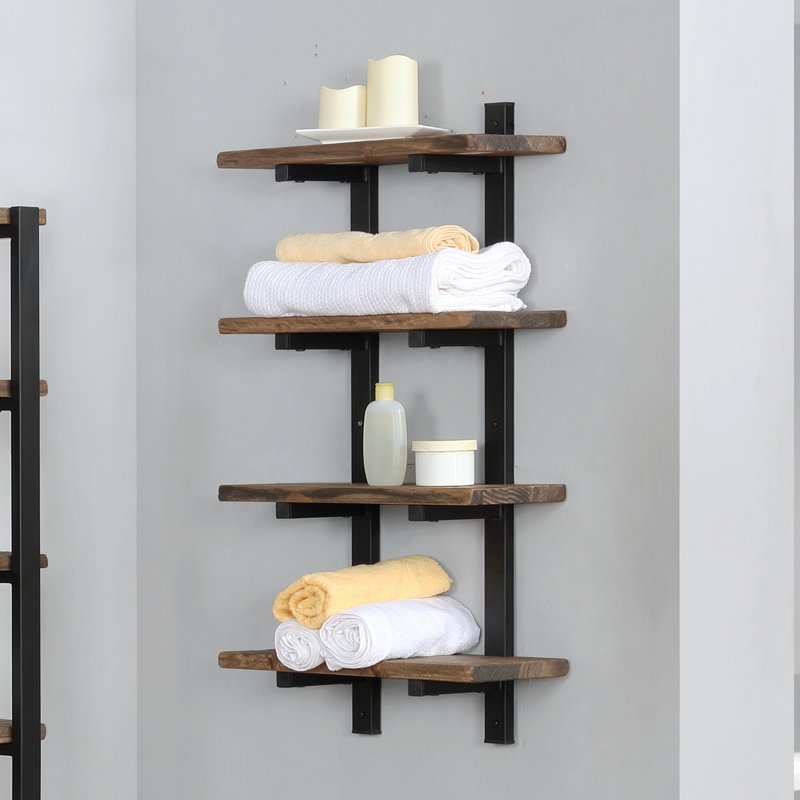 4 Piece Pine Solid Wood Accent Shelf