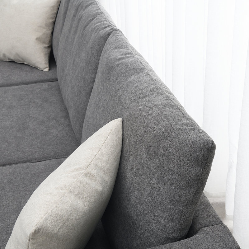 Canapé modulaire rembourré en L avec 3 coussins Modern Living