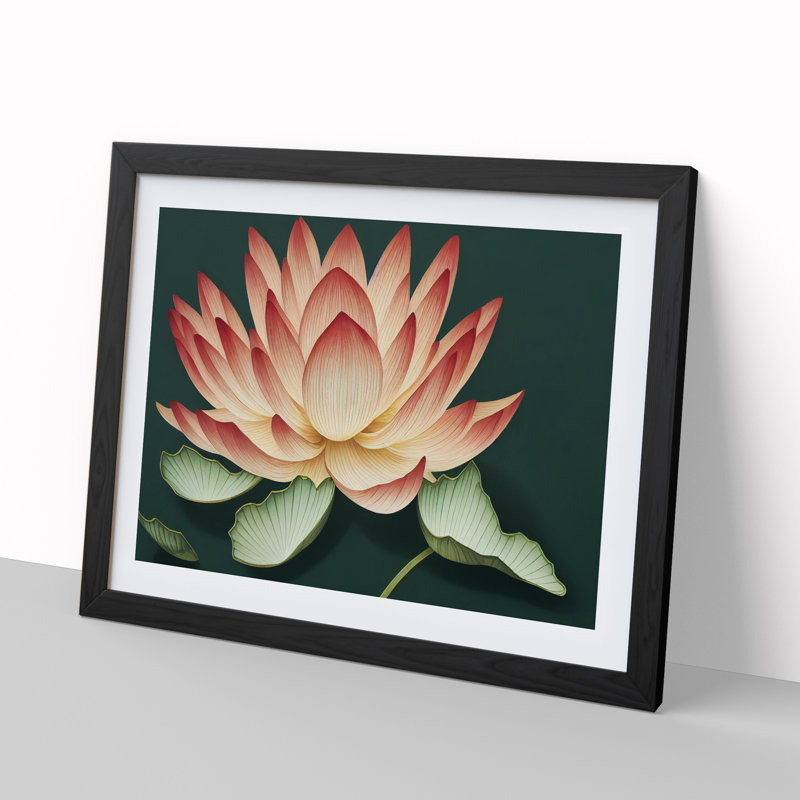 Showstopping Lotus Flower - Framed Print, Black, 25cm H x 34cm W x 2cm D