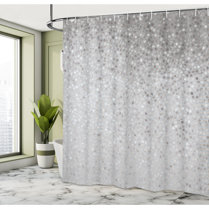 Ensemble de rideau de douche + crochets, Poussière de noix de coco, H 69 po x l 70 po