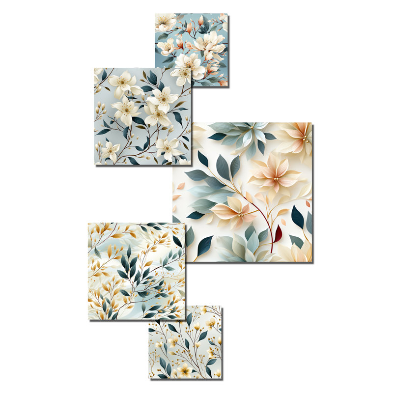 Gettys - ensemble d'art mural floral de 5
