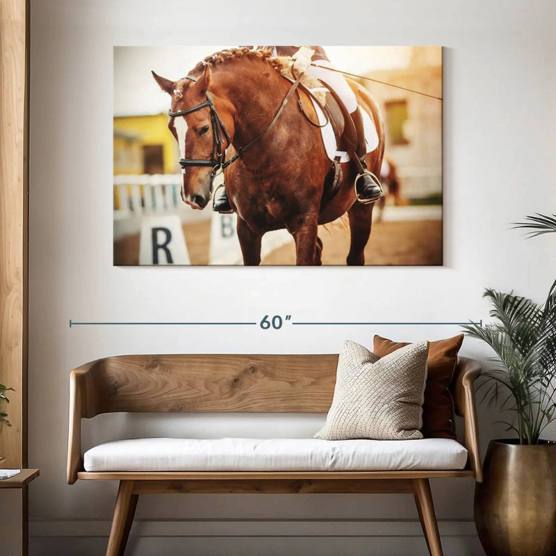 Cheval châtaignier Sireci, H 32 po x l 48 po
