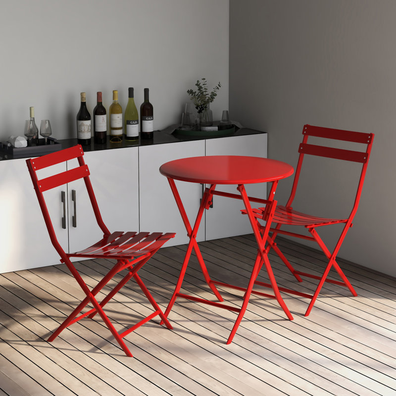 Ensemble bistro 3 pièces de table ronde pliable et chaises