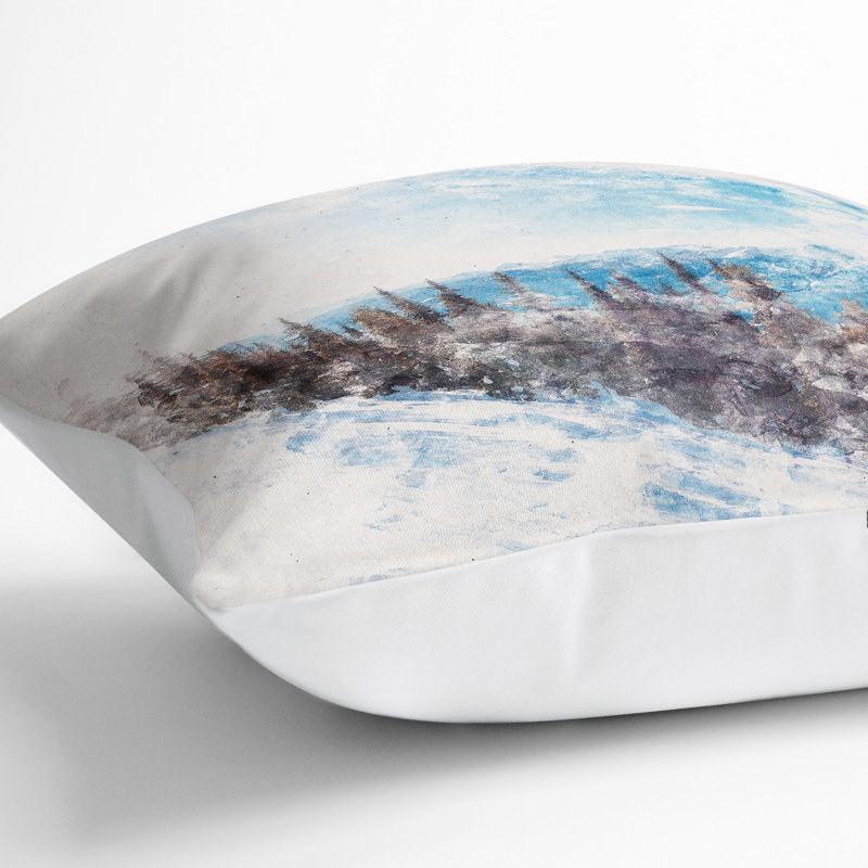 Revelstoke Mountain in Canada Cushion with Filling, 40cm H x 40cm W x 15cm D, White