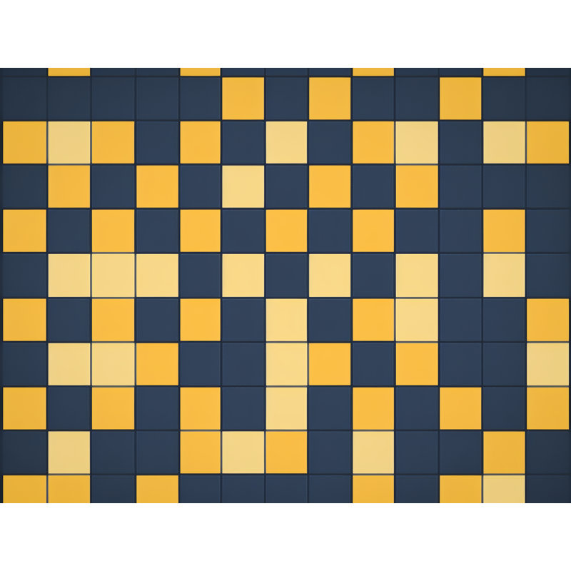 Machine Printed Comforter, Twin Comforter, Navy/Yellow Checkered