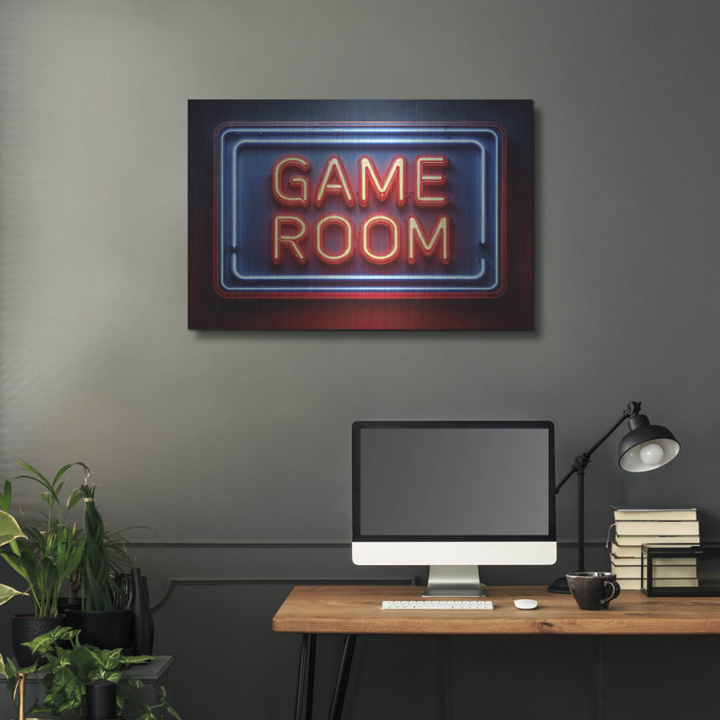  «Geme Room Neon» par Rey Klimt, art mural en métal, H 24 po x l 36 po