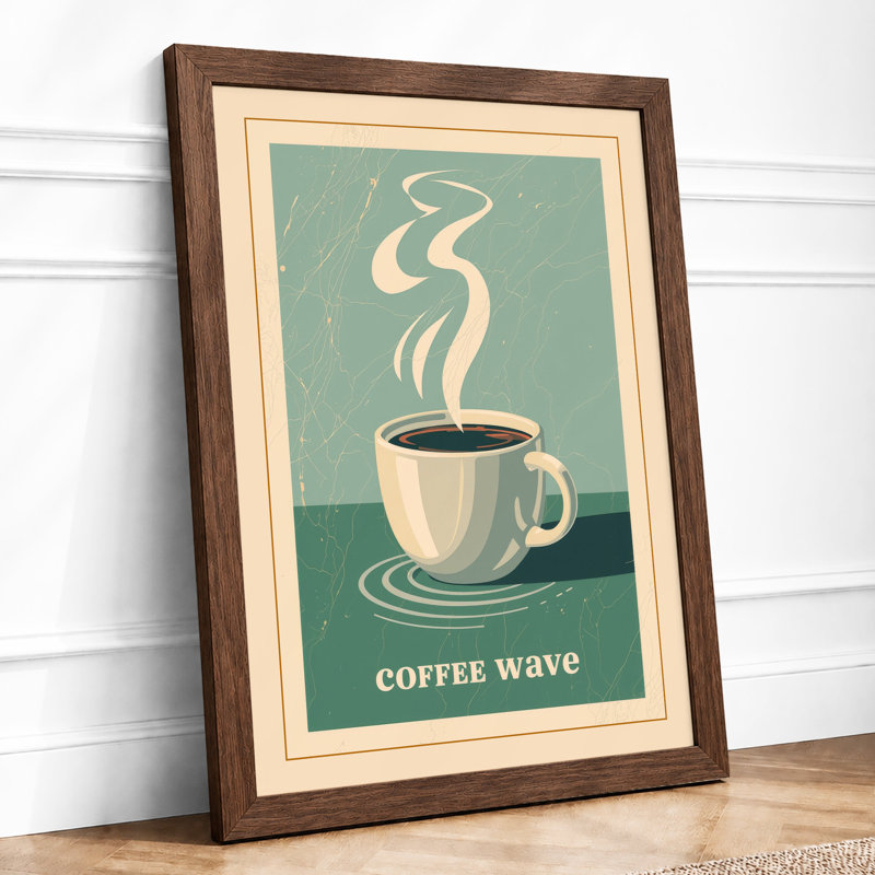 Coffee Wave Retro - Print, Walnut, A1 - 84.1 x 59.4 cm