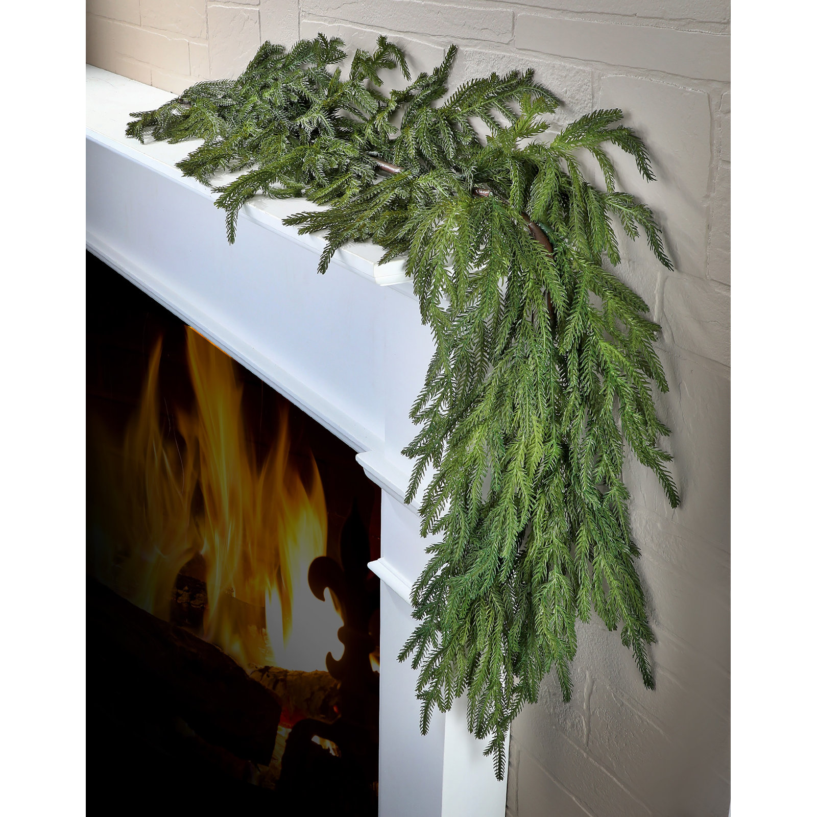 60" Norfolk Pine Christmas Garland, Green