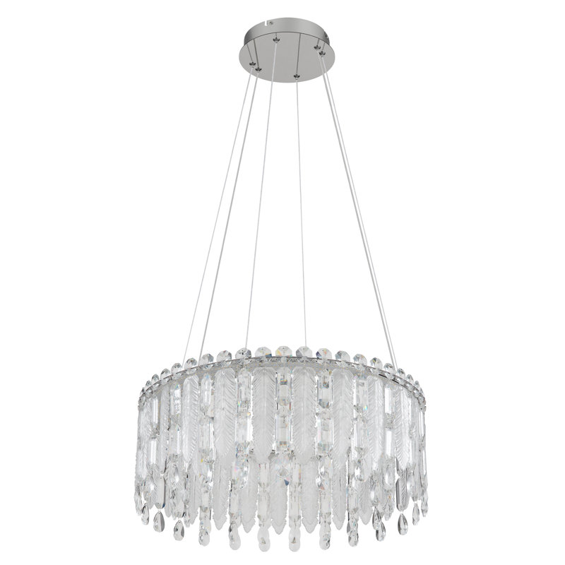 Fung 1 - Light Chrome LED Pendant, 70cm W x 59cm D
