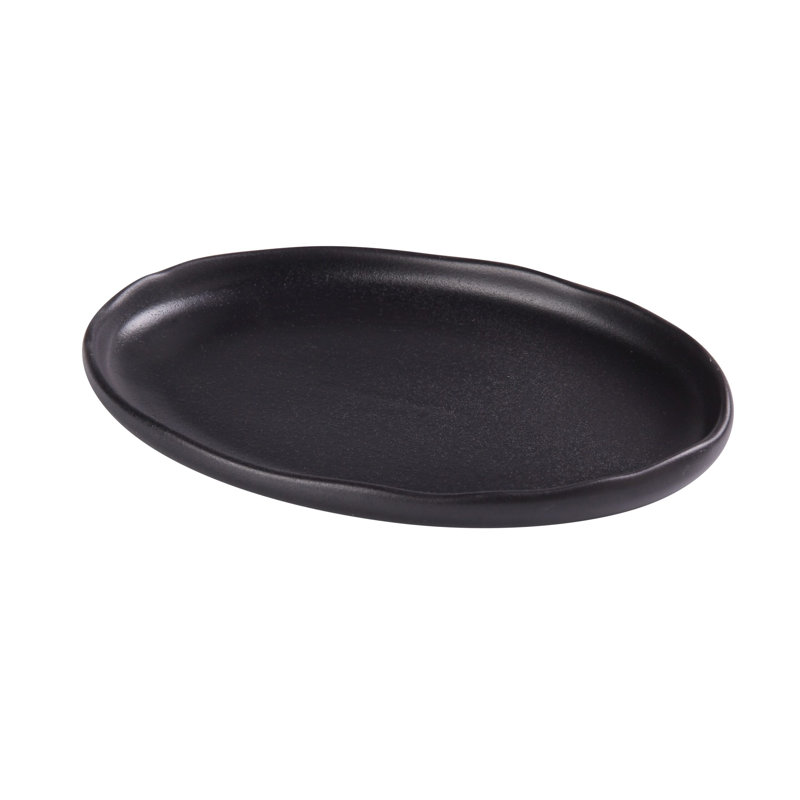Yanco Noble Black Chinaware Oval Plate